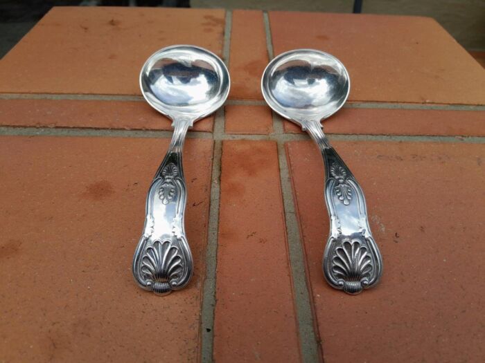 A Pair of Silver Plated Kings Pattern Sauce Ladles