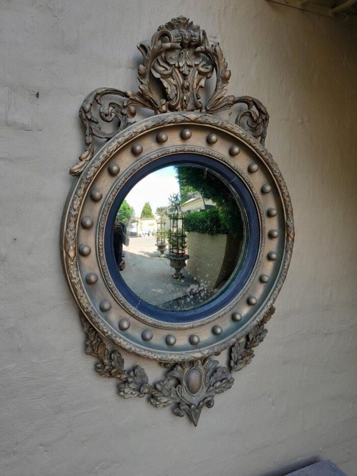 A 19th Century Circa 1820 Original Convex Giltwood Mirror