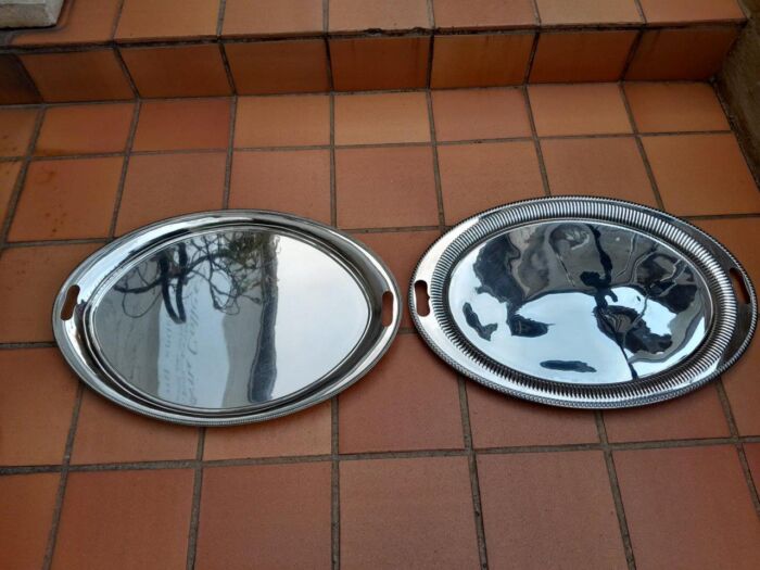 A 20th Century Set of Two Large Mappin and Webb Trays / Platters