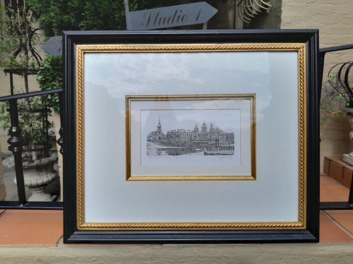 A Gilt Framed & Painted Print of Glasgow by H. Lepp - Image 2