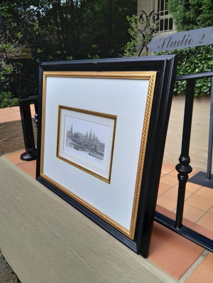 A Gilt Framed & Painted Print of Glasgow by H. Lepp - Image 3