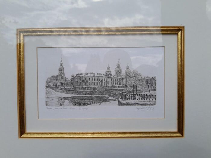 A Gilt Framed & Painted Print of Glasgow by H. Lepp - Image 5