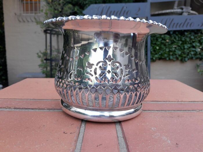 A20th Century Silver- Plate Wine Coaster on A Wooden Base - Image 2