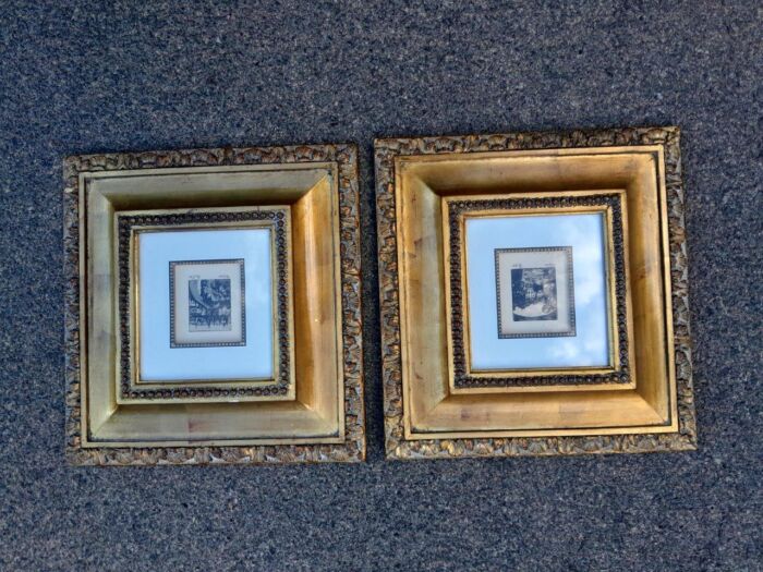 A Pair of Turner Wall Paris Scene in French Gilt Ornate Frames