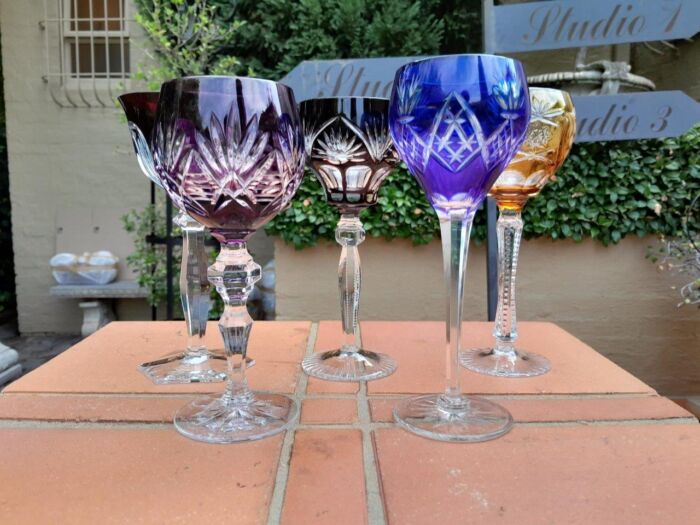 A Set of Five Crystal Harlequin Glasses - Image 2