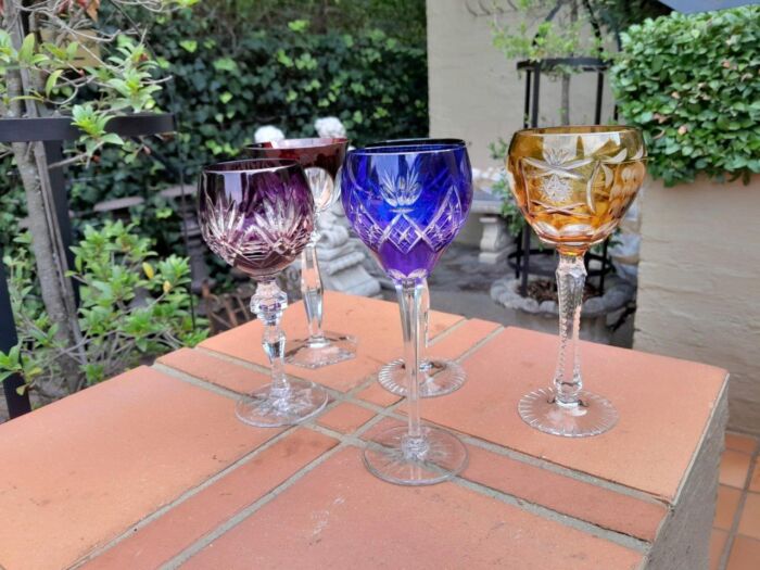 A Set of Five Crystal Harlequin Glasses - Image 4