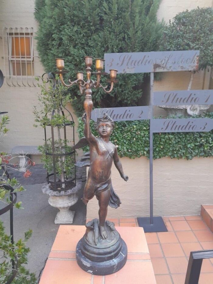 A 20th Century Spelter Patinated Candelabrum - Image 3