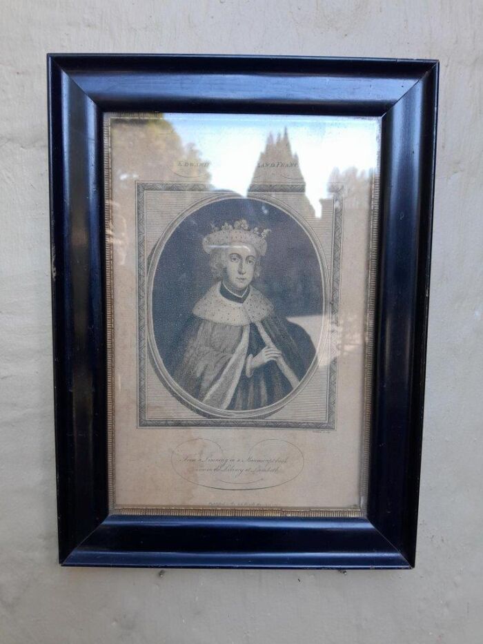 A 20th Century French Engraving In Wooden Frame Of Edward V King Of England