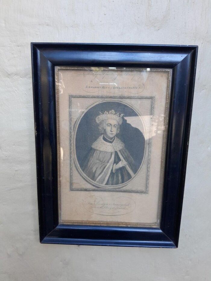 A 20th Century French Engraving In Wooden Frame Of Edward V King Of England - Image 2