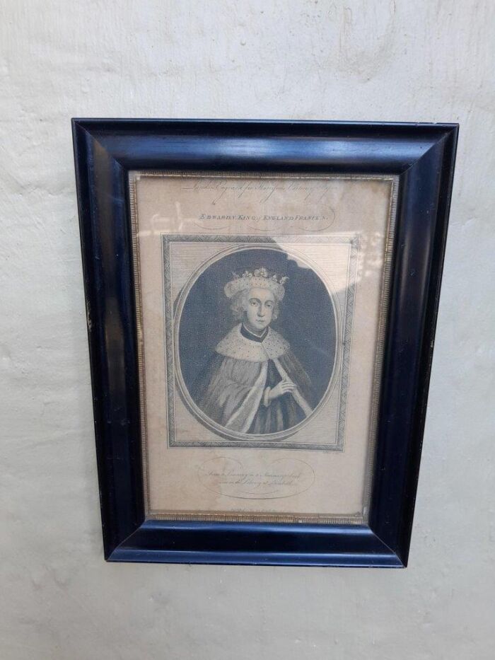 A 20th Century French Engraving In Wooden Frame Of Edward V King Of England - Image 3