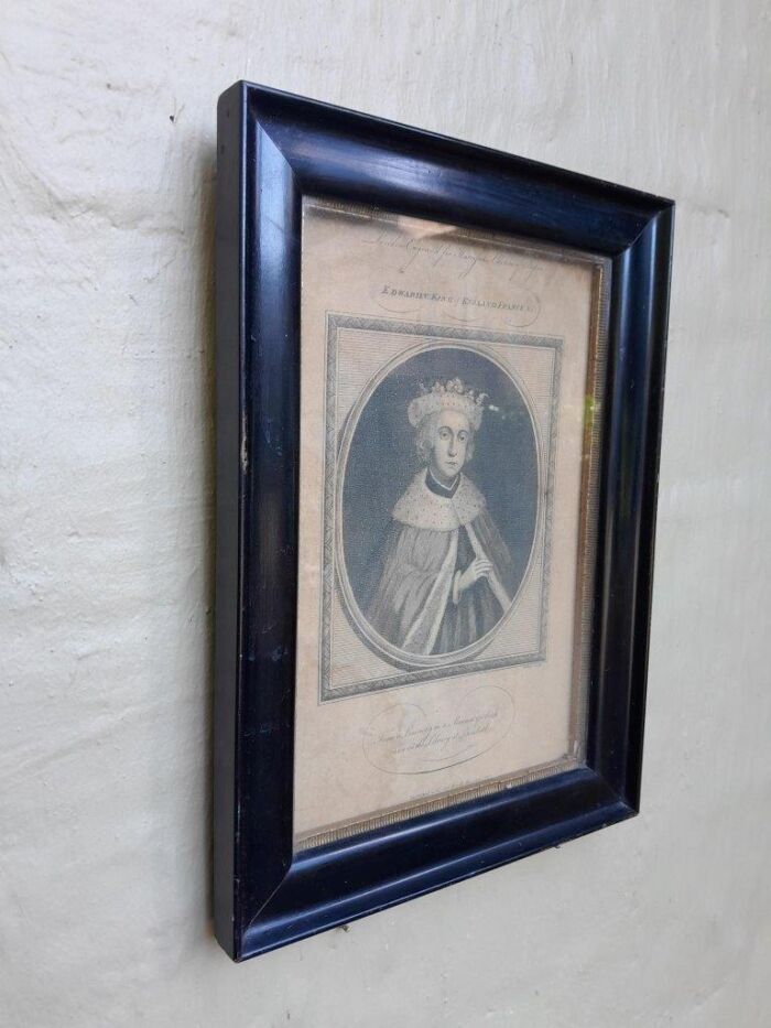 A 20th Century French Engraving In Wooden Frame Of Edward V King Of England - Image 4