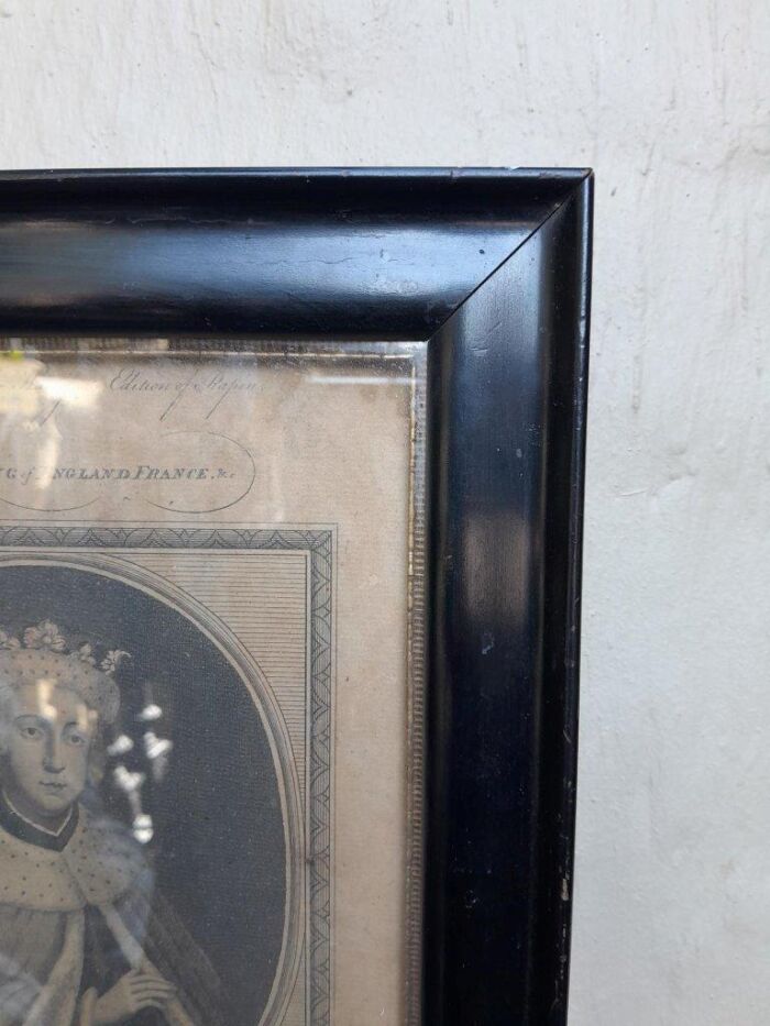 A 20th Century French Engraving In Wooden Frame Of Edward V King Of England - Image 6