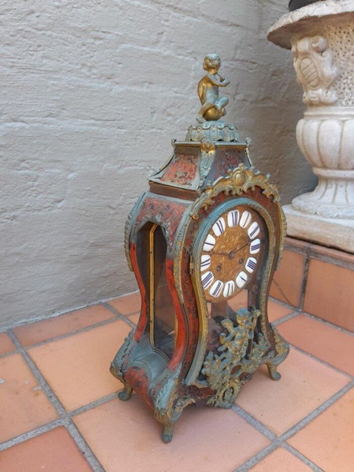 A Late 19th Century French Boulle With Ormolu, Tortoiseshell Gilt Metal Clock - Image 4