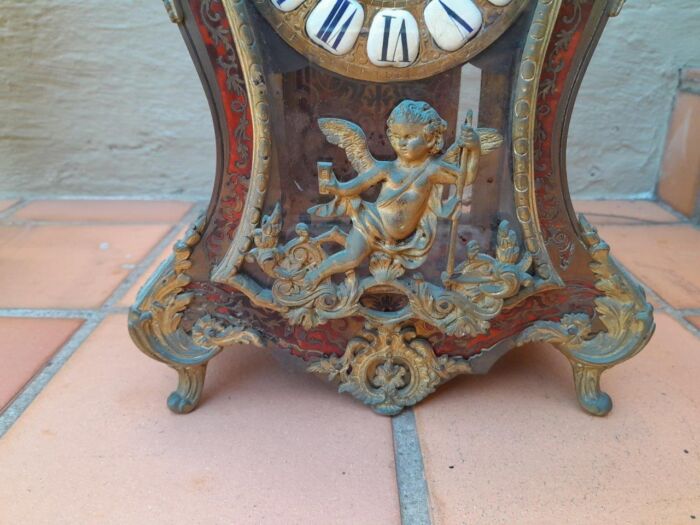 A Late 19th Century French Boulle With Ormolu, Tortoiseshell Gilt Metal Clock - Image 6