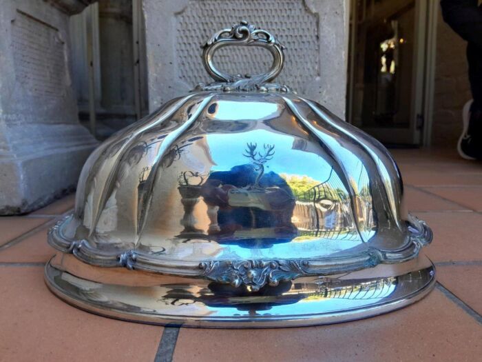 A 19th Century Old Sheffield Plate Food Dome With Crest