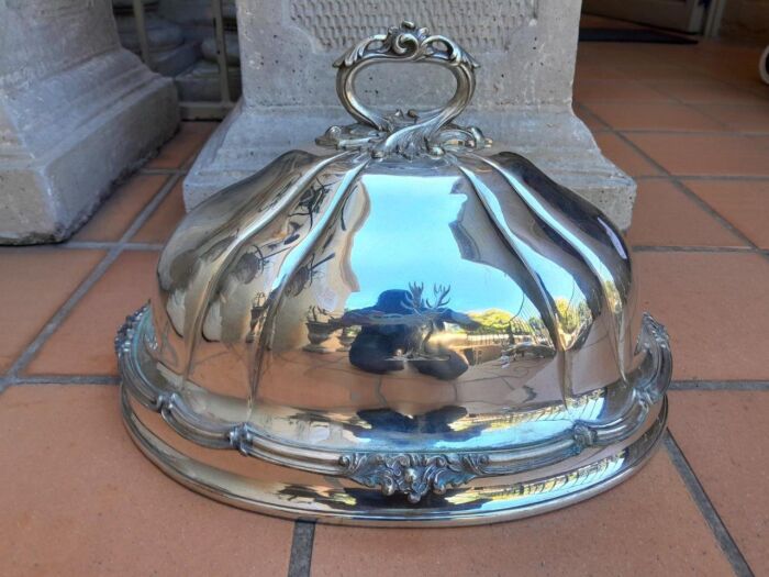 A 19th Century Old Sheffield Plate Food Dome With Crest - Image 2