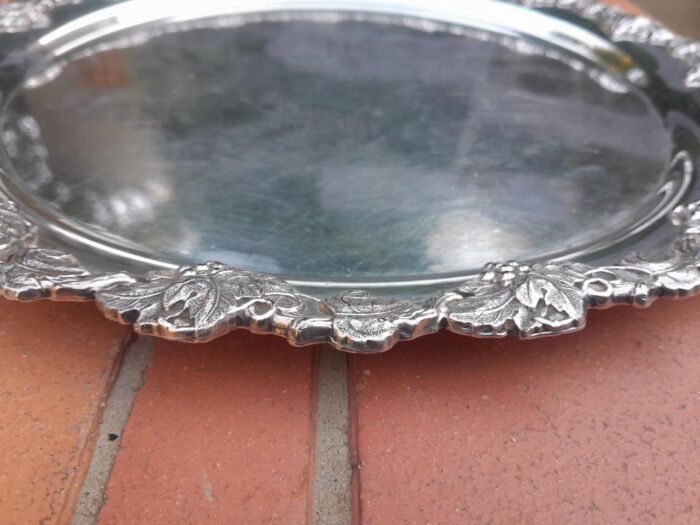 A 20th Century Silver Plated Salvor With Engravings - Image 5