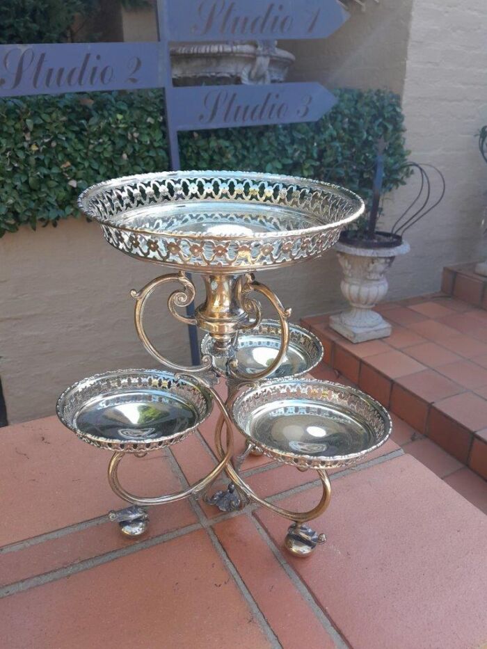 An Early 20th Century Edwardian Silver Plate Epergne