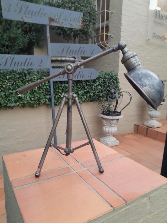 A 20th Century  Pewter Desk / Table Lamp