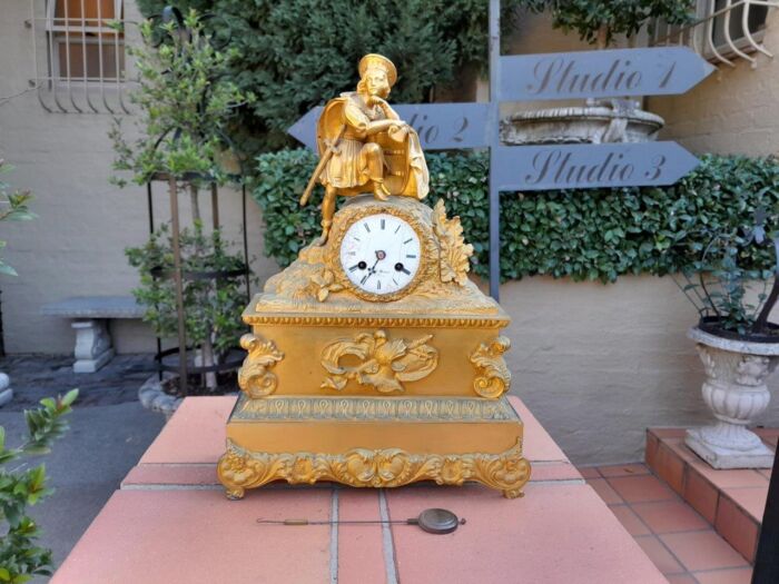 A 20th Century French Gilt Metal Clock