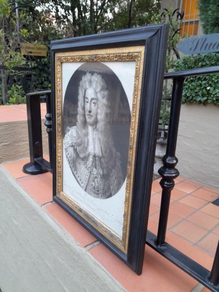 A 19th Century Engraving King James ll in Gilded and Black Frame - Image 5