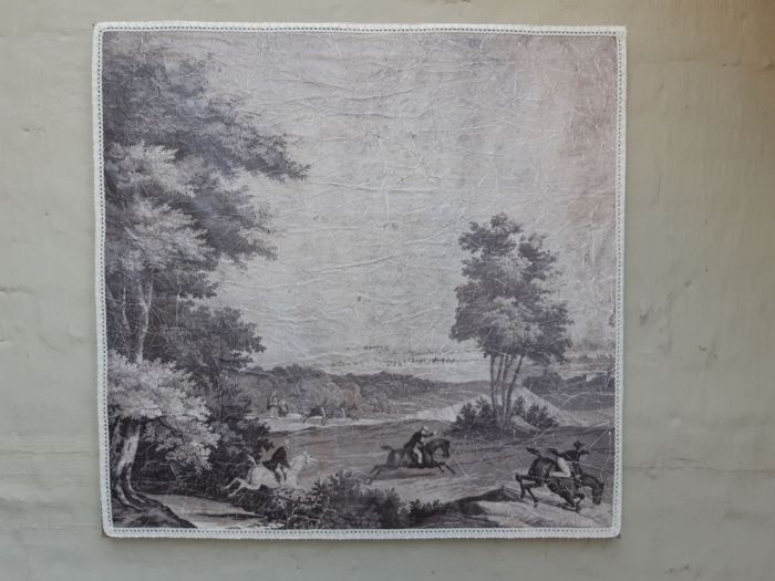 A Medium size Wall Panel Painting depicting a hunting scene