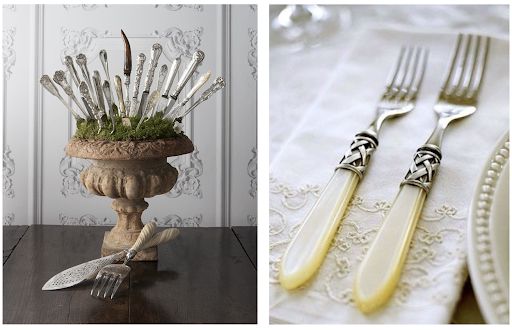 Antique silver cutlery for your tablescaping