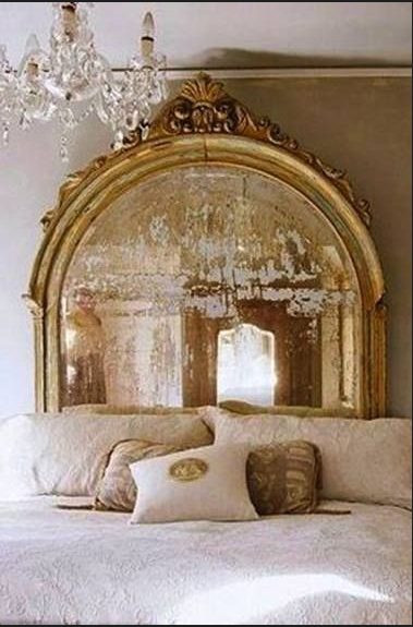 decorative mirror as headboard