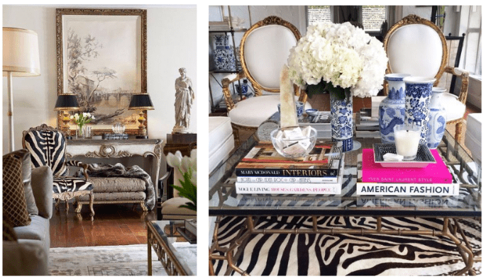 gold antiques with animal print