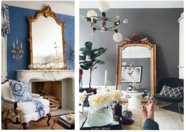 Use decorative mirrors to create a focal point