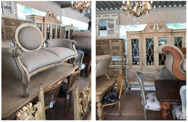 At the Crown Collection décor store, our in-house team of furniture restorers can bleach or decolour any antique armoire, cabinet, dining and other tables, chairs or any other furniture from our curated inventory to achieve this very popular contemporary French chateau look and feel. 