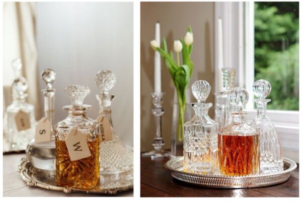 Glass decanters are not only complementary but also enhance the overall visual ambience of your drinks table. 