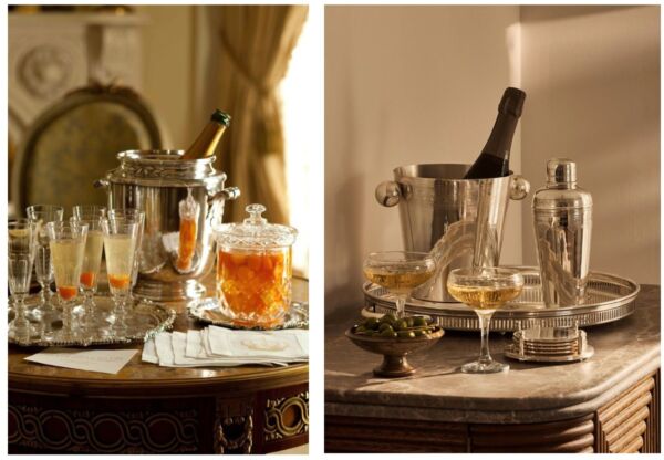 An antique silver champagne bucket or fluted glass set can make your drinks table the centrepiece of any celebration.