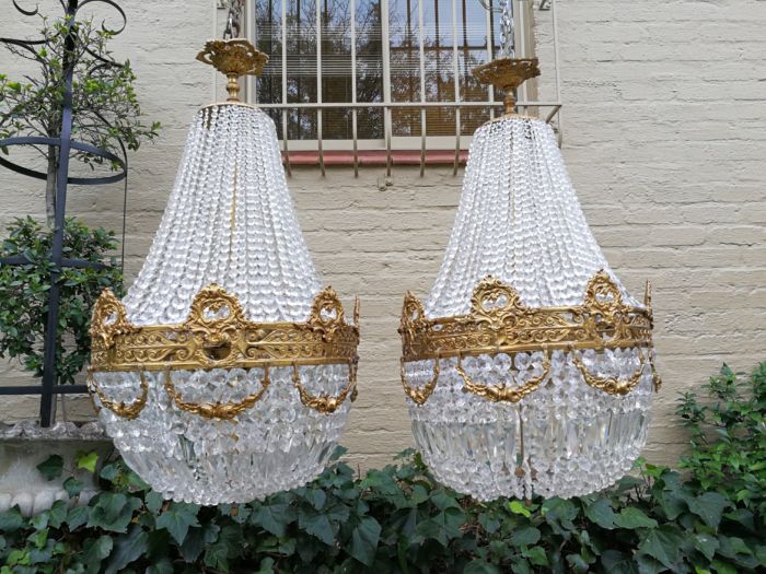 A Pair of 20th Century French  Empire Style Chandeliers