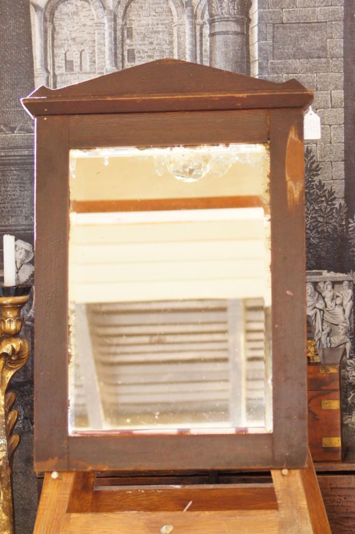 Vintage wood & bevelled mirror