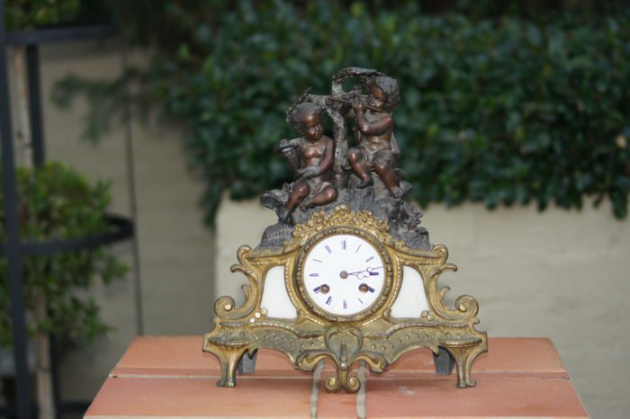 French Brass & Bronze 19th Century Mantle Clock