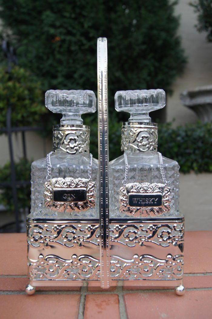 Vintage Silver Plated Tantalus (2 Decanter Set)