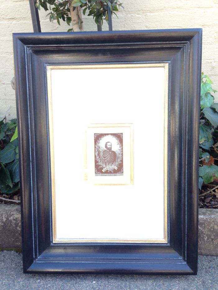 Very Rare and Original, Framed Embroidered Silk of Italian General Giuseppe Garibaldi