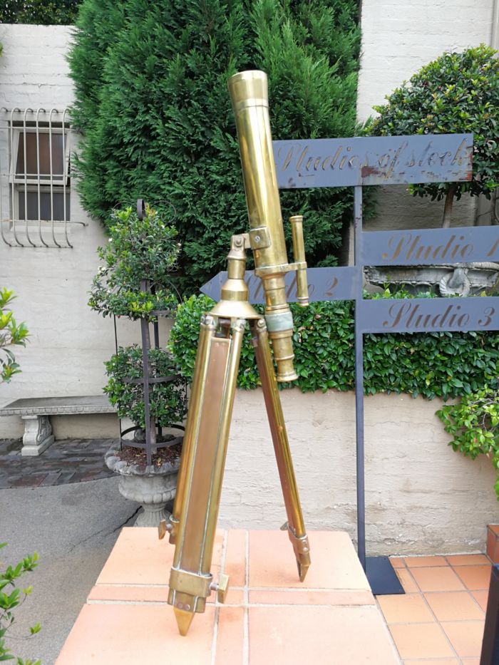 A Rare Antique Solid Brass Telescope